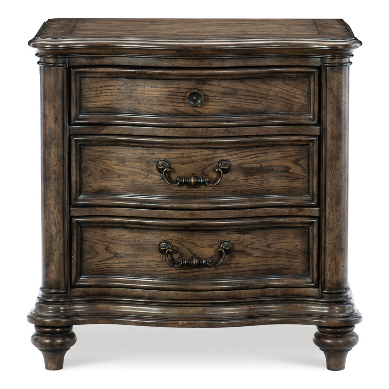 Table de chevet pour meubles de chambre à coucher en chêne brun - Élégante apparence 3 po