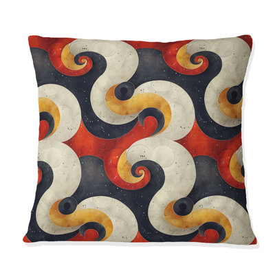 Orange, jaune, moderne, formes géométriques II - coussin décoratif moderne