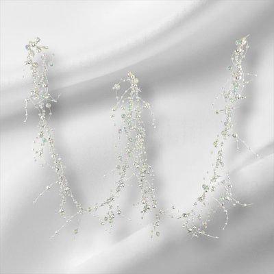 6' Iridescent Silver Loose Bead Garland