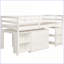 Lit mezzanine simple simple avec bureau roulant Pinewood Armoire de rangement - Blanc-1054253416