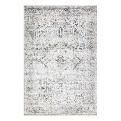 Washable Non-Slip Traditional Rug for Entryway, Hallway, Bathroom, and Kitchen
