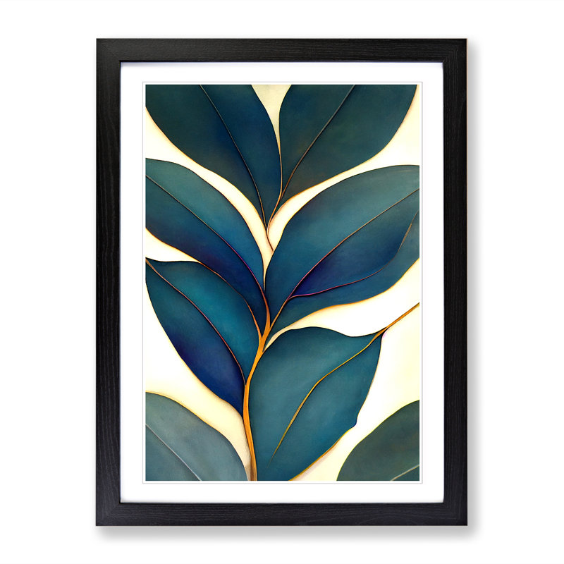 Marlinton Pretty Leaf - Wall Art, 64cm H x 46cm W x 2cm D, Walnut