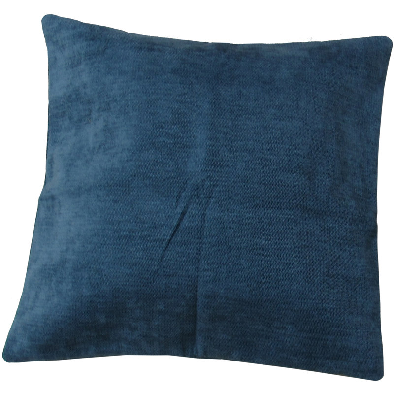 Vinyle en marbre brun Étienne - coussin bleu, Vinyle brun / bleu / cadre beige