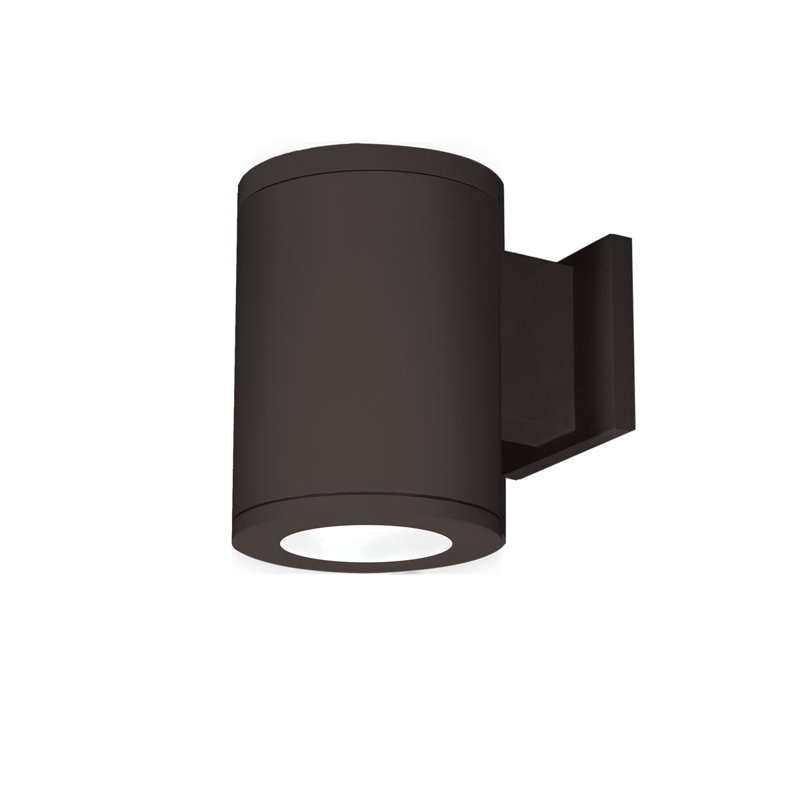 Applique à bras extérieur à del Tube, Bronze, H 7,17 po x l 5 po x P 7,75 po
