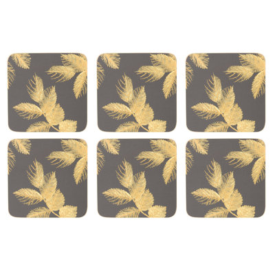 Pimpernel S.M. Etch Leaves Coasters 4"X 4"