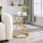 Jefre Tempered Glass Top End Table with Plated Metal Base-1190629380