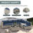 6-Person All-Weather Rattan Sofa Set, Outdoor Seating Group with Cushions & Glass Table-1577333363