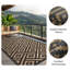 Tapis extérieur réversible en plastique imperméable noir / brun recyclé P.E.T.-1118439610-1118439604