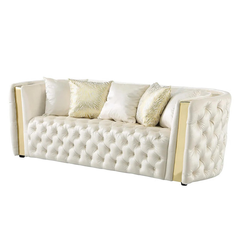 Ensemble de salon 2 pièces Fairon, Tissu blanc
