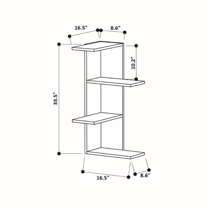 3 Piece Floating Shelf, Light Mocha/Dark Coffee