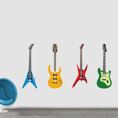 Décalcomanie murale guitares électriques