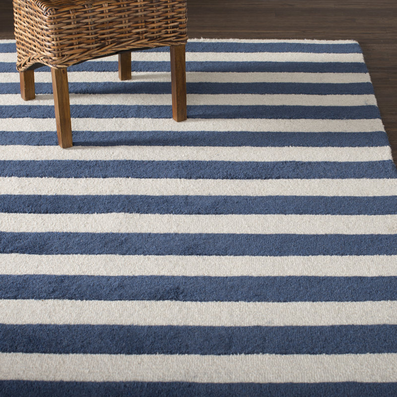 Abington Striped Wool Hand Tufted Area Rug, Rectangle 183 x 274 cm
