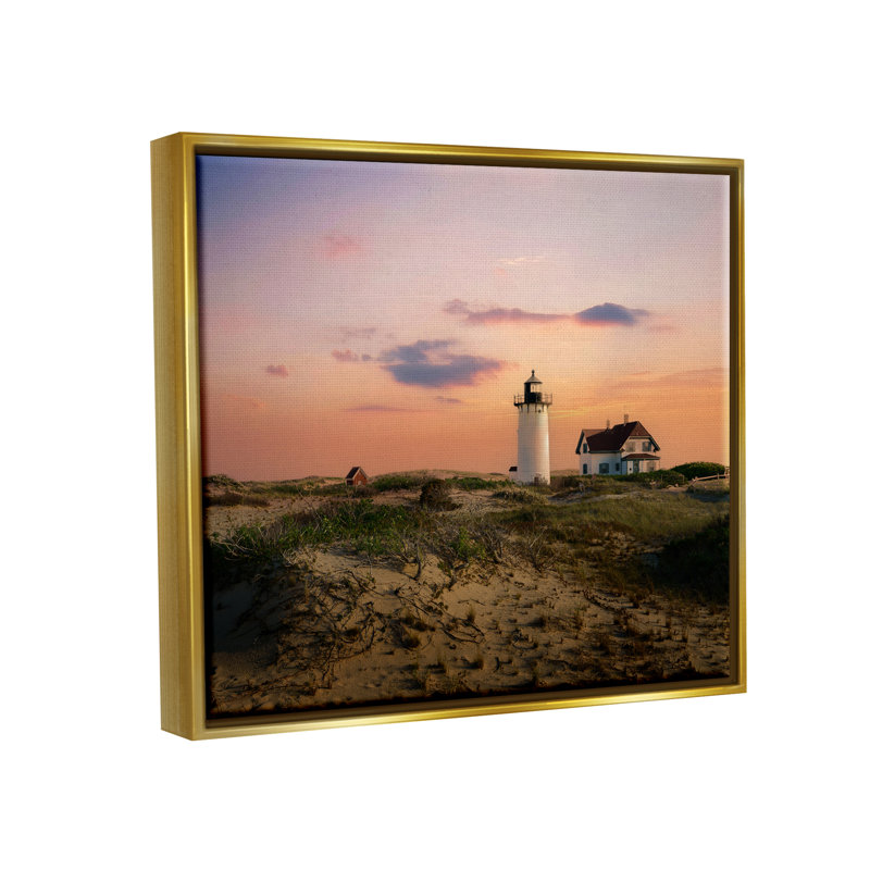 Art mural sur toile, "Dunes" par Rick Berk, H 25 po x l 31 po x P 1,7 po, Cadre flottant métallique doré