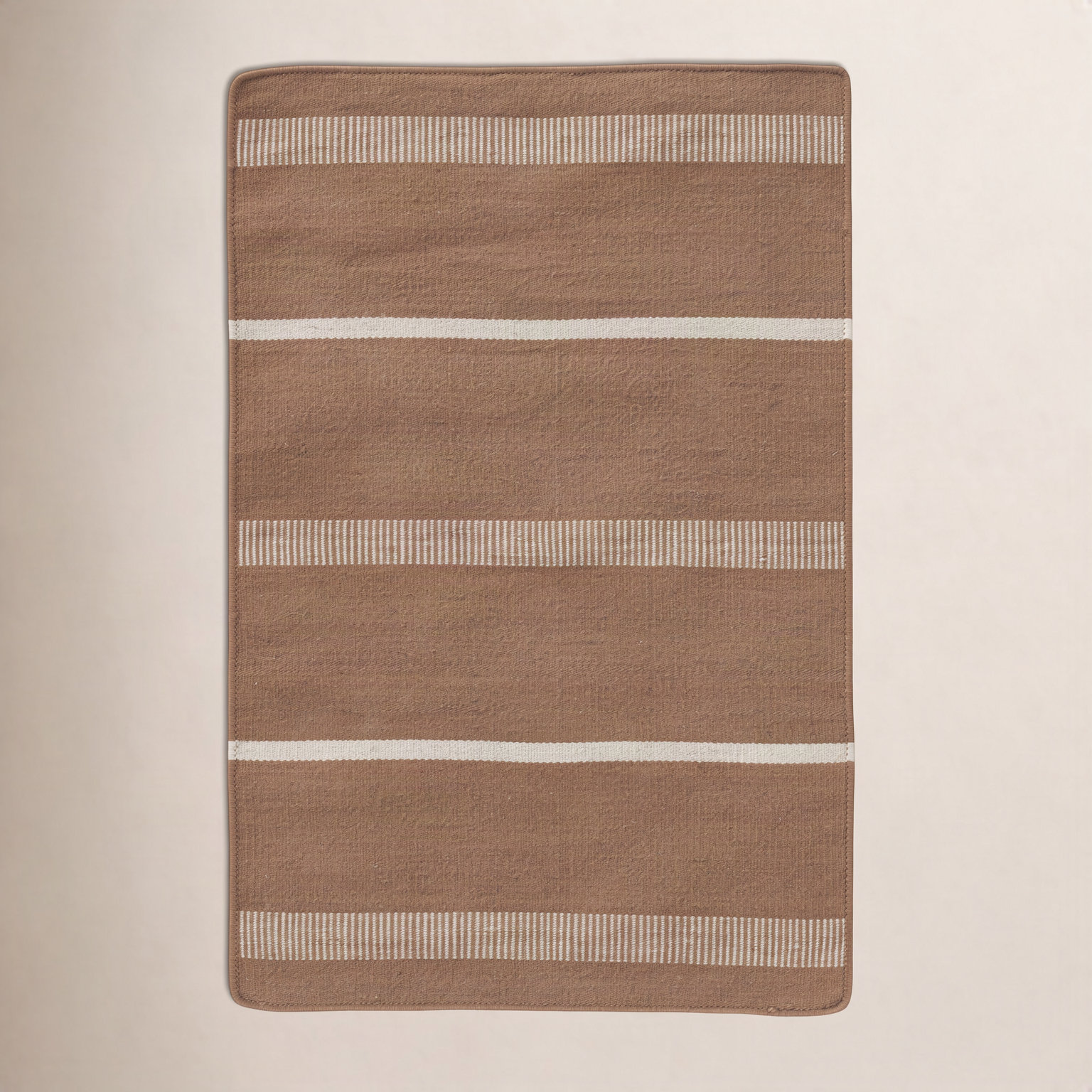 Flatweave Striped Outdoor Rug, Clay, Rectangle 8'9" x 11'9"