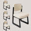 Chaise de salle à manger rembourrée en U en bois massif (ensemble de 4)-5483000