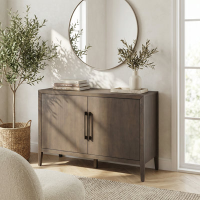 Farmhouse Sideboard with Double Doors and Adjustable Feet - Compact Storage Cabinet for Living Room and Kitchen