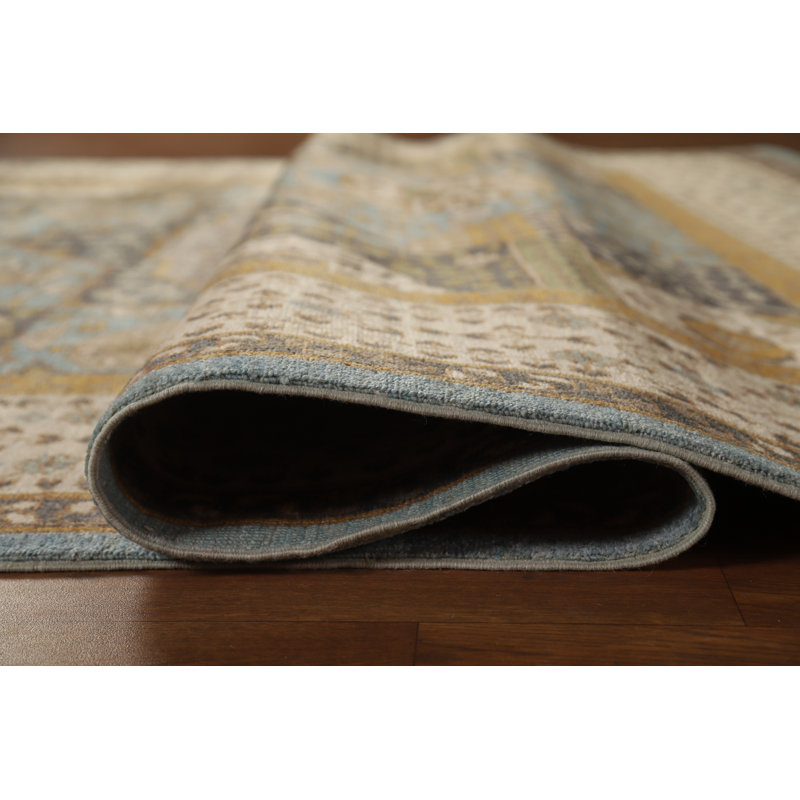 Tapis oriental géométrique en laine Kazak 7 x 10