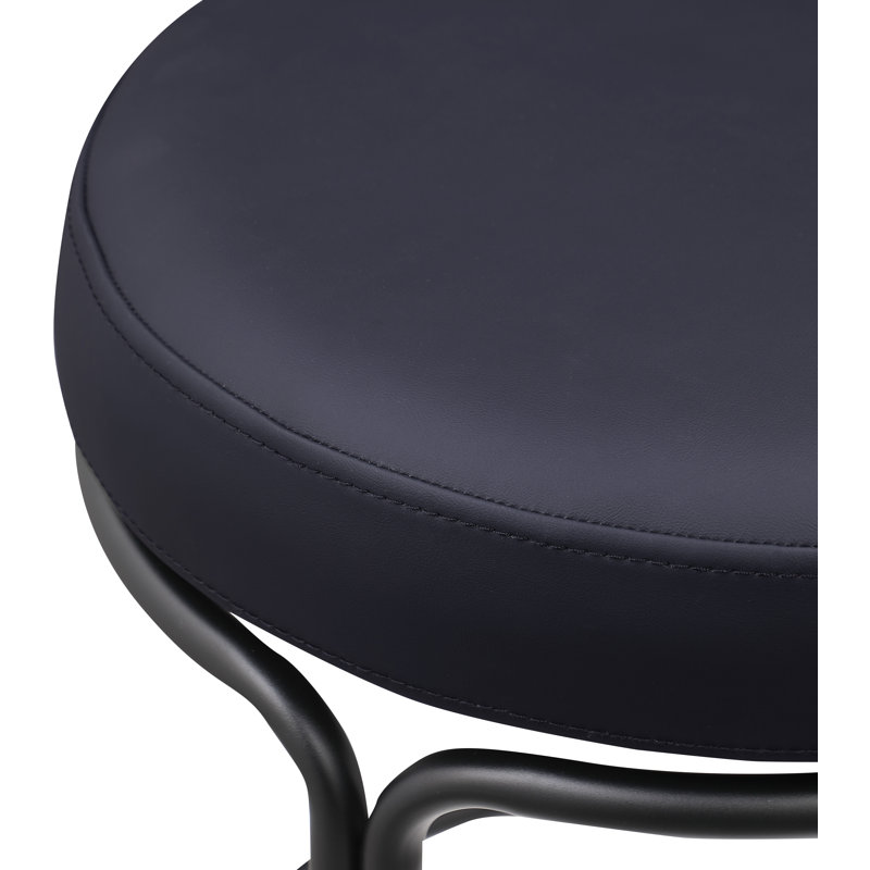 Tabouret de comptoir pivotant 26,5 po Skyelee, Cuir végétalien noir