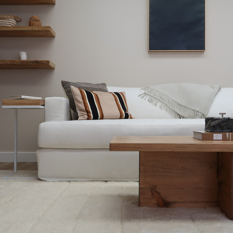 Solid Wood Single Coffee Table, 15" H x 48" L x 24" W, Aged Oak