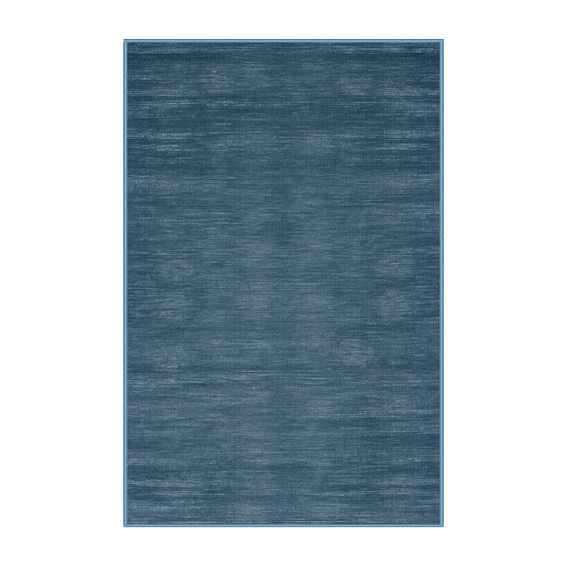Machine Washable Solid Blue Area Rug, Runner 2' x 5'