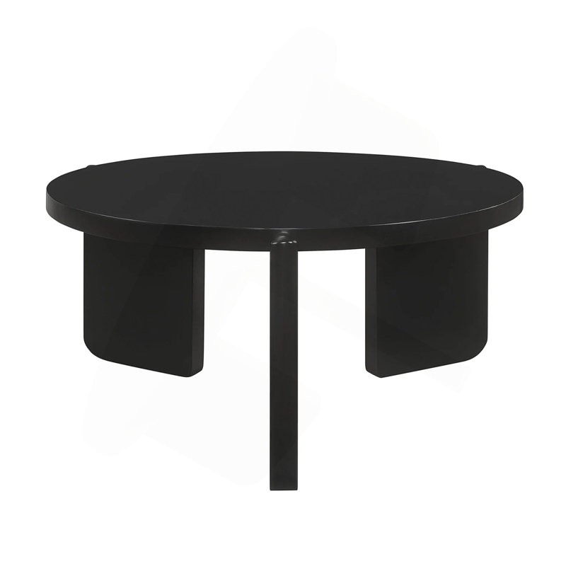Round Wooden Coffee Table, Black