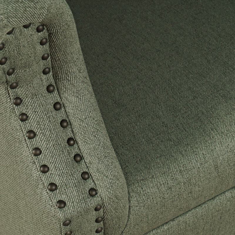 Fauteuil demi-tonneau rembourré contemporain Lily, 100 % polyester sauge