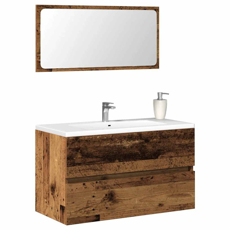 Adja 80cm Bathroom Vanity Base Only, Old Wood
