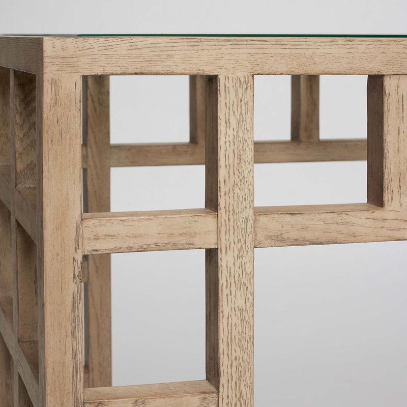 Corinne 61'' W Glass Console Table