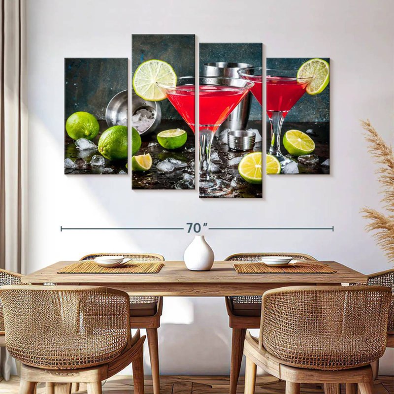 Yarlin - Martini rouge cocktails, H 42 po x l 68 po