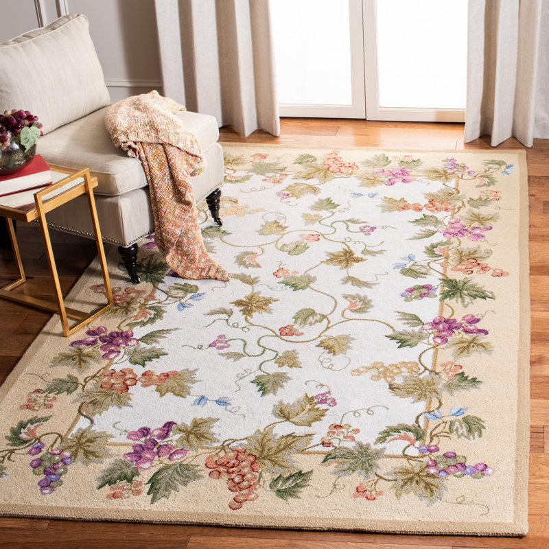 Tapis en laine crocheté à la main Brayton, Rectangle 8 pi 9 po x 11 pi 9 po