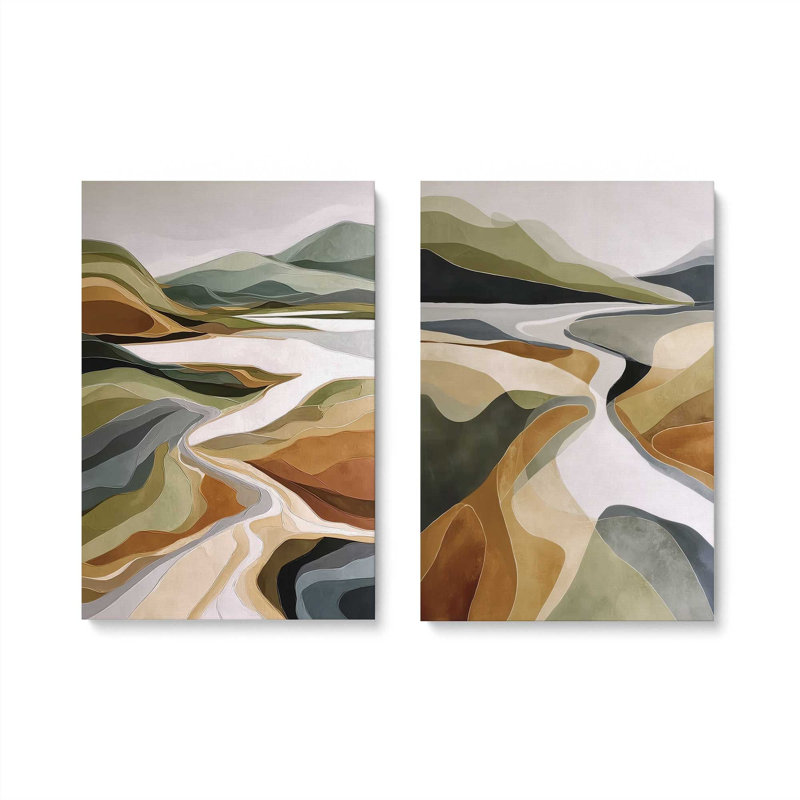 Golden Valley, ensemble de 2 impressions, 12 po x 8 po, Toile tendue