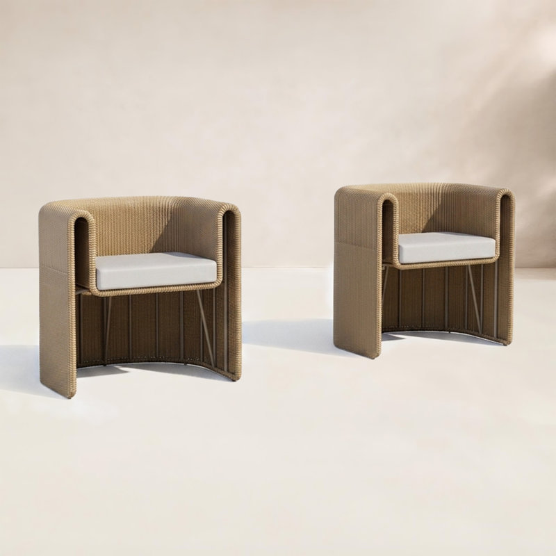 Ensemble de 2 chaises de salle à manger avec coussins Lenore