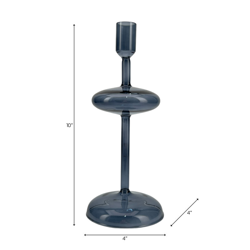 Sagebrook Home 11X4" Retro Bubble Taper Holder, Blue, 10"H x 4"W x 4"D