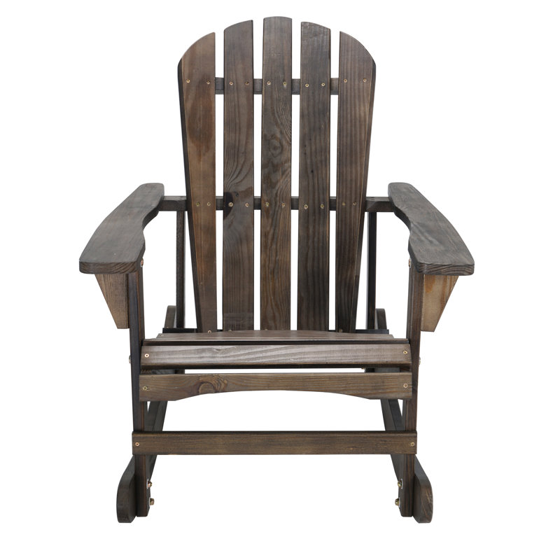 Chaise Adirondack en bois massif Almat, Brun foncé