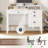2-Piece Office Set, S-Shape Open Bookshelf & Computer Desk Set,  Modern Computer Desk with Storage Drawers +6-tier tall bookcase-2019345172