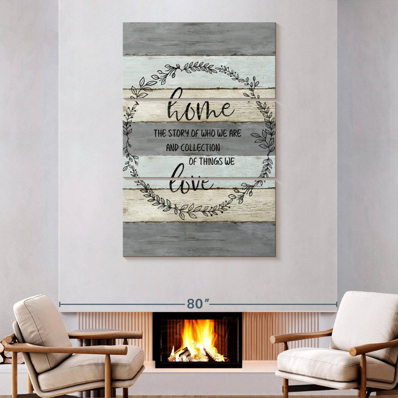 Plaque murale Kema Home Love Wreath, H 74 po x l 48 po