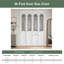 Portes d'armoire doubles pliantes en verre trempé cannelé avec âme pleine, style français, fini blanc à base d'eau, pour garde-manger et buanderie, quincaillerie incluse-134328186