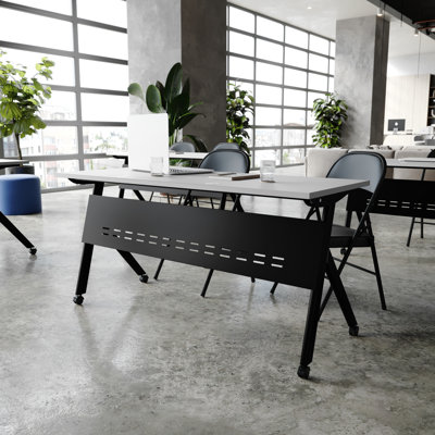 Commercial Nesting Flip Training Table With Steel Frame And Y-Legs