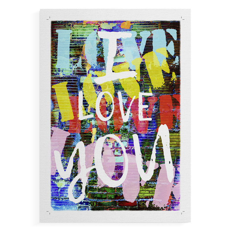 Graffiti Love II - Impression sur toile seulement - NON-CADRE, H 36 po x l 24 po