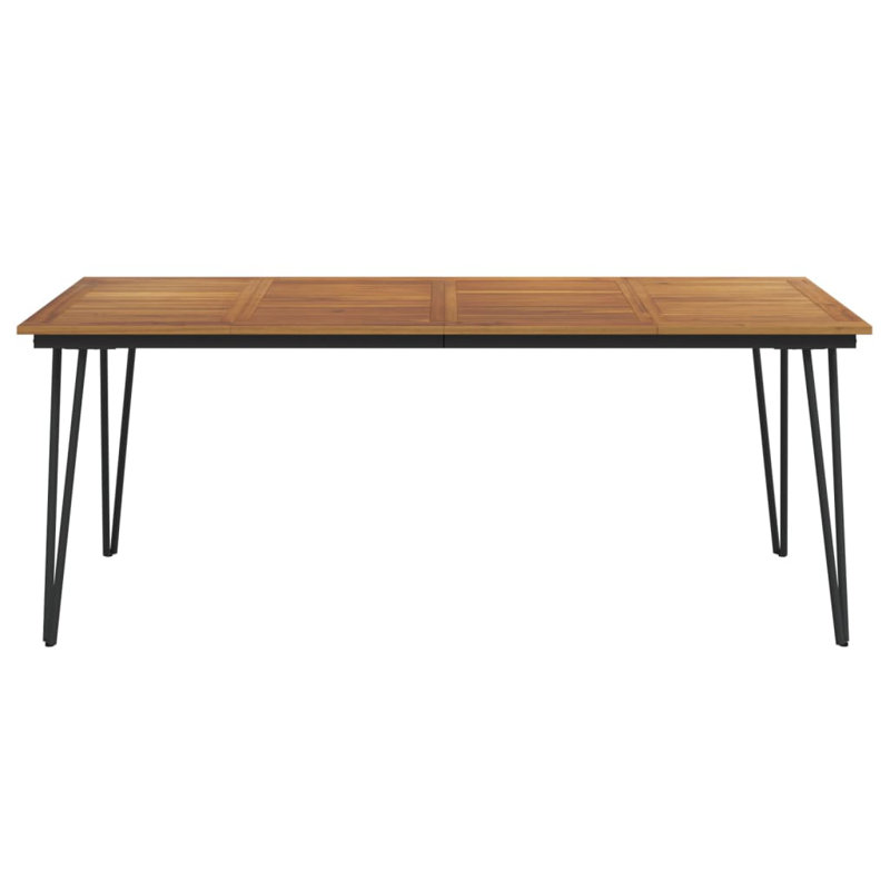 Mellen Rectangular Metal Outdoor Dining Table , cm W cm D, 75cm H x 90cm W x 200cm D