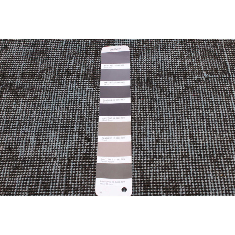 Tapis carré noir en laine noué à la main de conception unique 9 pi 6 po Tripper