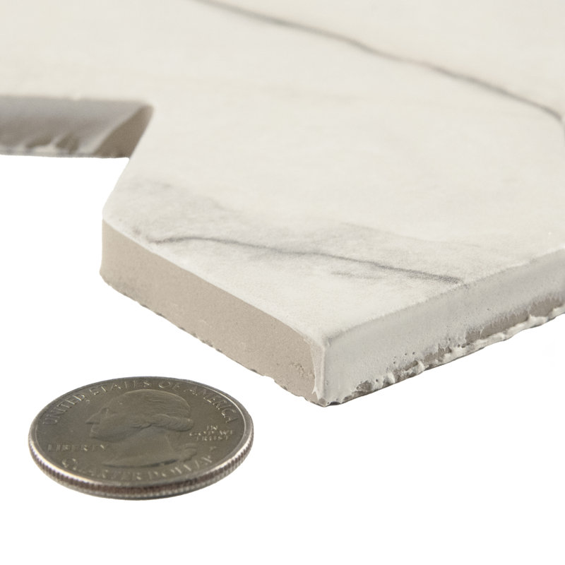 Istanbul Templar Shield With Cross 8-3/8 In. X 8-3/8 In. Porcelain Floor And Wall Tile Kit, White/Gray