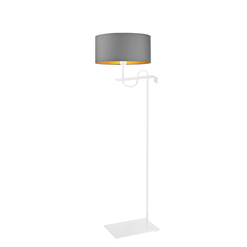 Senter 160cm Swing Arm Floor Lamp, White, Grey