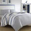 Ensemble de couette réversible en coton à rayures bleues Nautica Fairwater-20267471