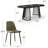 6- Person Dining Table Sets With Extendabe Oval Table & 6 Upholstered Chenille Dining Chairs-569505361