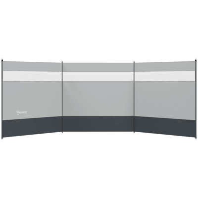 Camping Windbreak 4 Pole for Beach Caravan 440 x 140cm