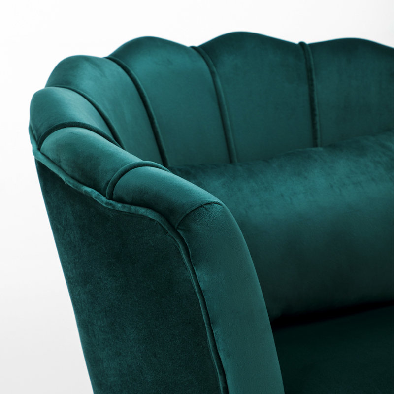 Aceves Velvet Barrel Chair, Green