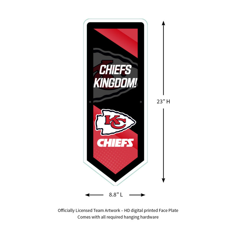 NFL LED Pennant Shaped Lighted Wall Sign, Kansas City Chiefs