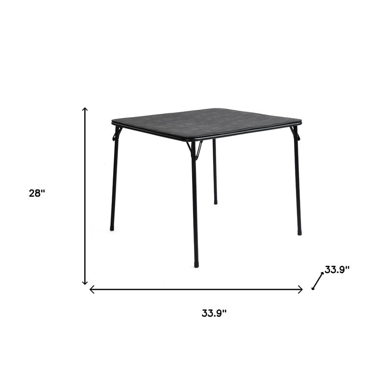 Table carrée pliable Gracie Mills, Bois brun / noir, Iron