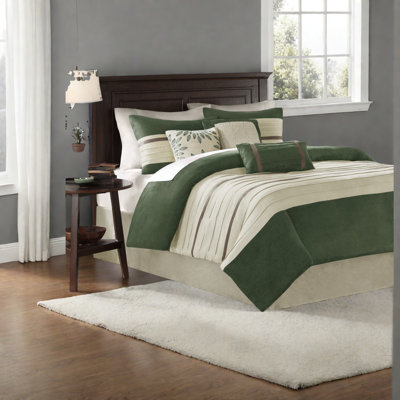 Soft Faux Suede Queen Bedding Sets, Transitional Style For Home